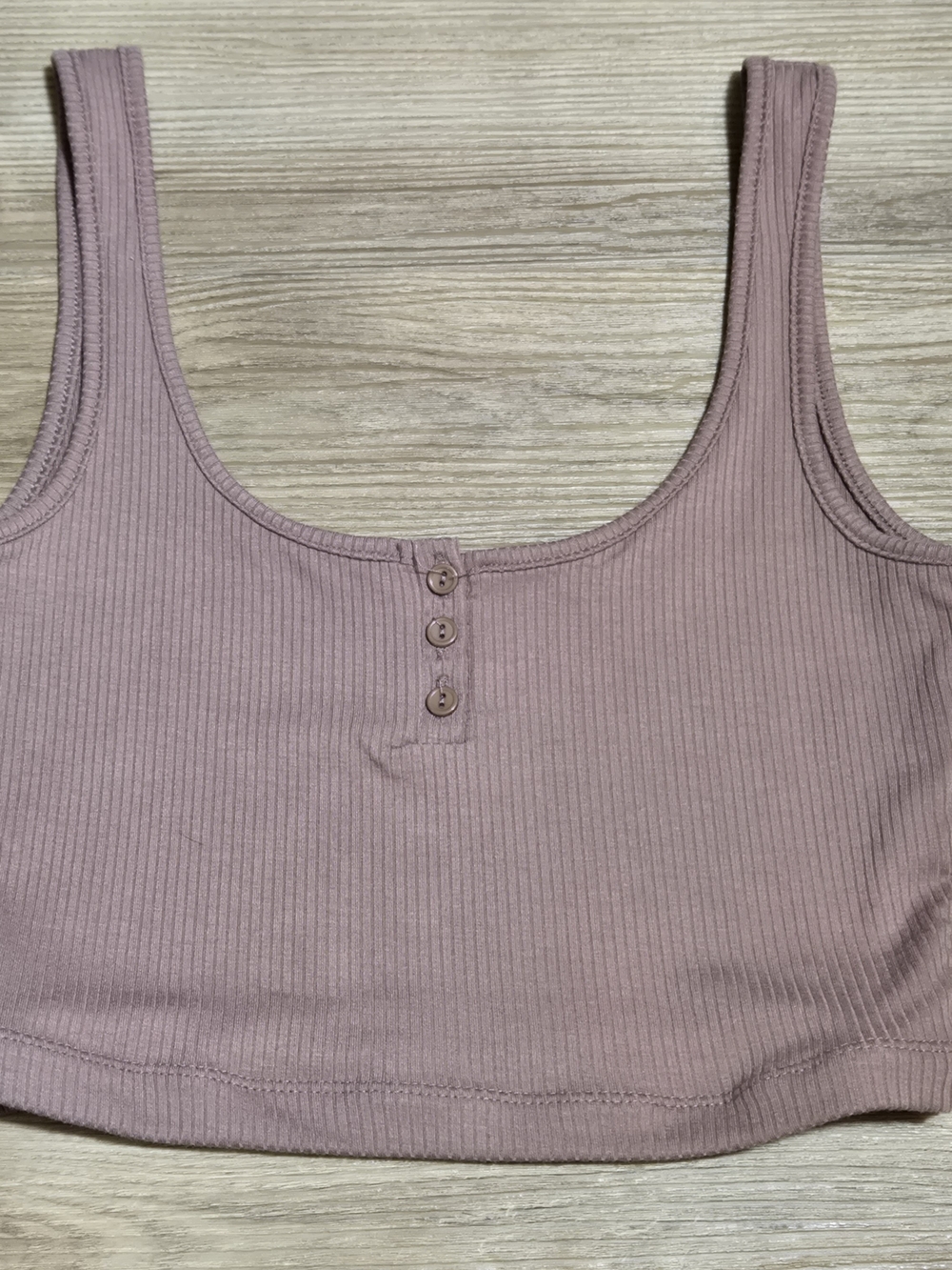Ribbed Henley Cropped Tank